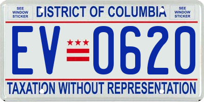 DC license plate EV0620