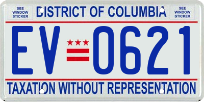 DC license plate EV0621