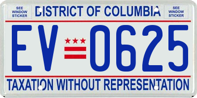 DC license plate EV0625