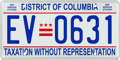 DC license plate EV0631