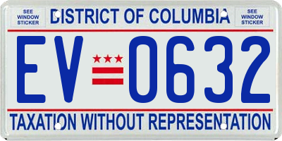 DC license plate EV0632