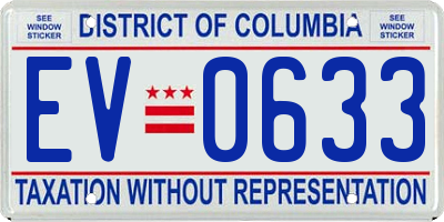DC license plate EV0633