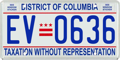 DC license plate EV0636