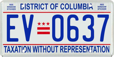 DC license plate EV0637
