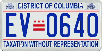 DC license plate EV0640