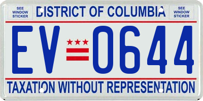 DC license plate EV0644