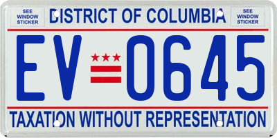 DC license plate EV0645