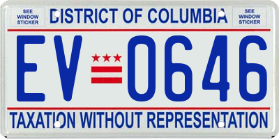 DC license plate EV0646