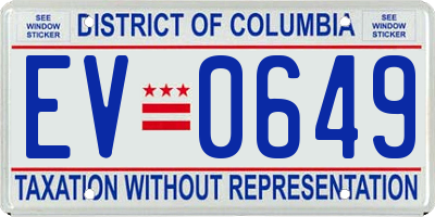 DC license plate EV0649