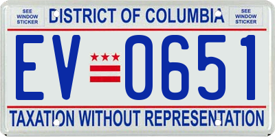 DC license plate EV0651