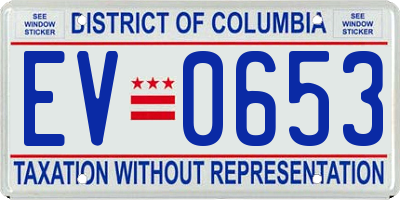 DC license plate EV0653