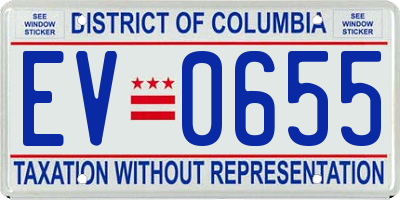DC license plate EV0655