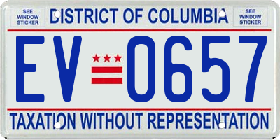 DC license plate EV0657