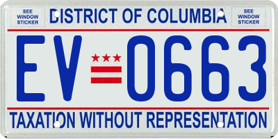 DC license plate EV0663
