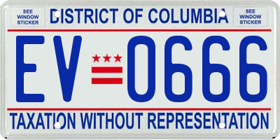 DC license plate EV0666
