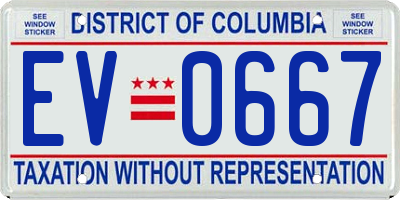 DC license plate EV0667