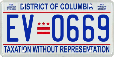 DC license plate EV0669