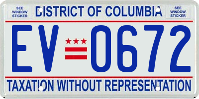 DC license plate EV0672