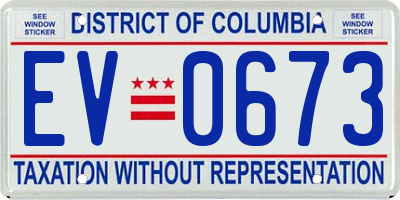 DC license plate EV0673