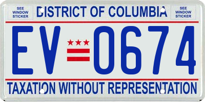 DC license plate EV0674