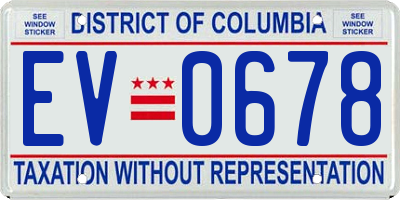DC license plate EV0678