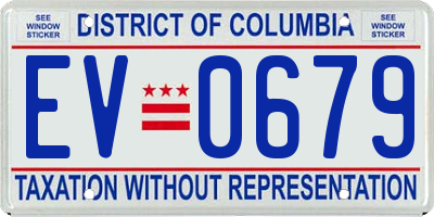 DC license plate EV0679