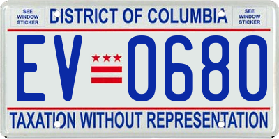 DC license plate EV0680