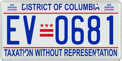 DC license plate EV0681