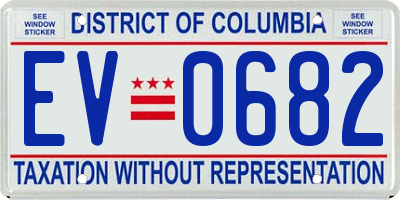 DC license plate EV0682