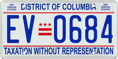 DC license plate EV0684