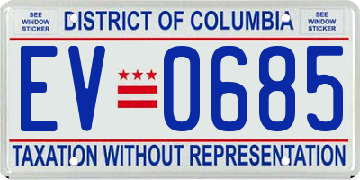 DC license plate EV0685
