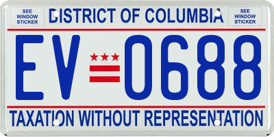 DC license plate EV0688