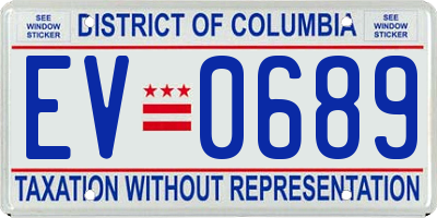 DC license plate EV0689