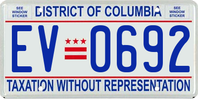 DC license plate EV0692