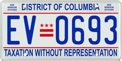 DC license plate EV0693