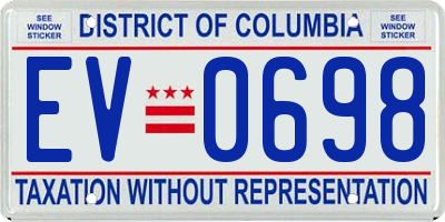 DC license plate EV0698