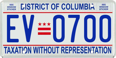 DC license plate EV0700