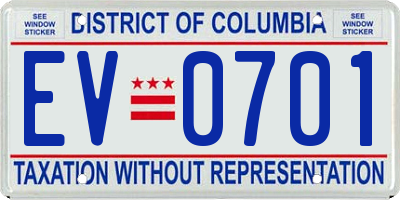 DC license plate EV0701