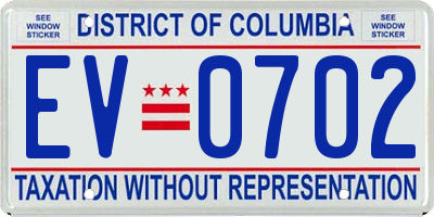 DC license plate EV0702