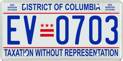 DC license plate EV0703