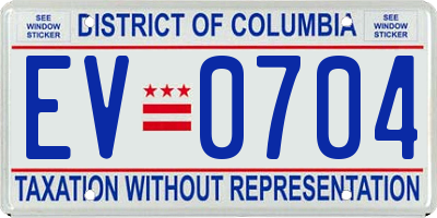 DC license plate EV0704