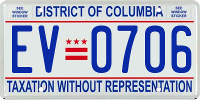 DC license plate EV0706
