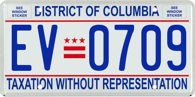 DC license plate EV0709