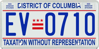 DC license plate EV0710