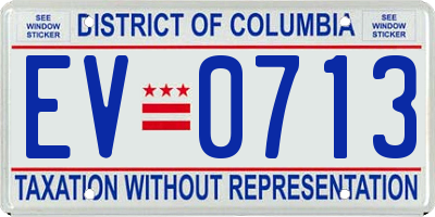 DC license plate EV0713