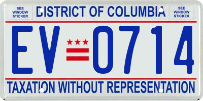 DC license plate EV0714