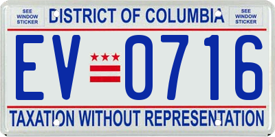 DC license plate EV0716
