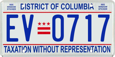 DC license plate EV0717