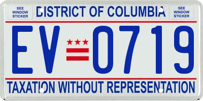 DC license plate EV0719