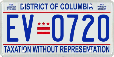 DC license plate EV0720
